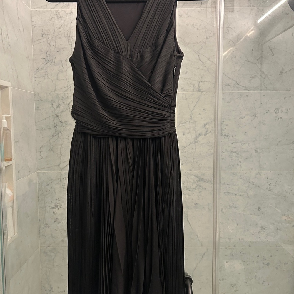 Elegant Black Pleated Dress